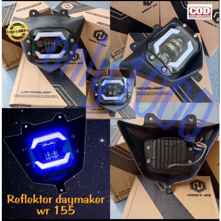 REFLEKTOR DAYMAKER WR 155 LAMPU MOTOR HEADLAMP WR155 TRAIL SUPERMOTO MOTOCROSS