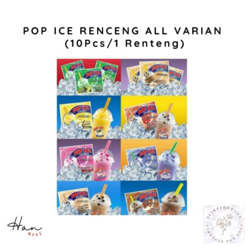 

POP ICE MELON / PERMEN KARET / COKLAT / DURIAN / ANGGUR / ALPUKAT RENCENG ISI 10SACHET