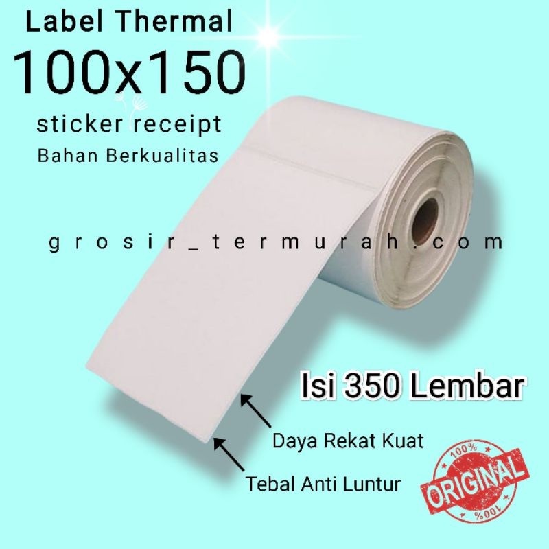 

Kertas Thermal Label thermal barcode/ Roll A6100x150 mm isi 350 Pcs