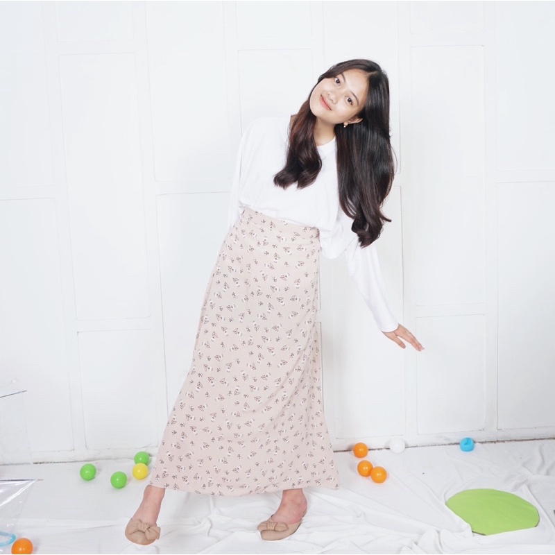 Florist dan Pattern Korean Skirt | Rok Korea Kekinian Bunga-Bunga | Rok stylish OOTD | Korean style
