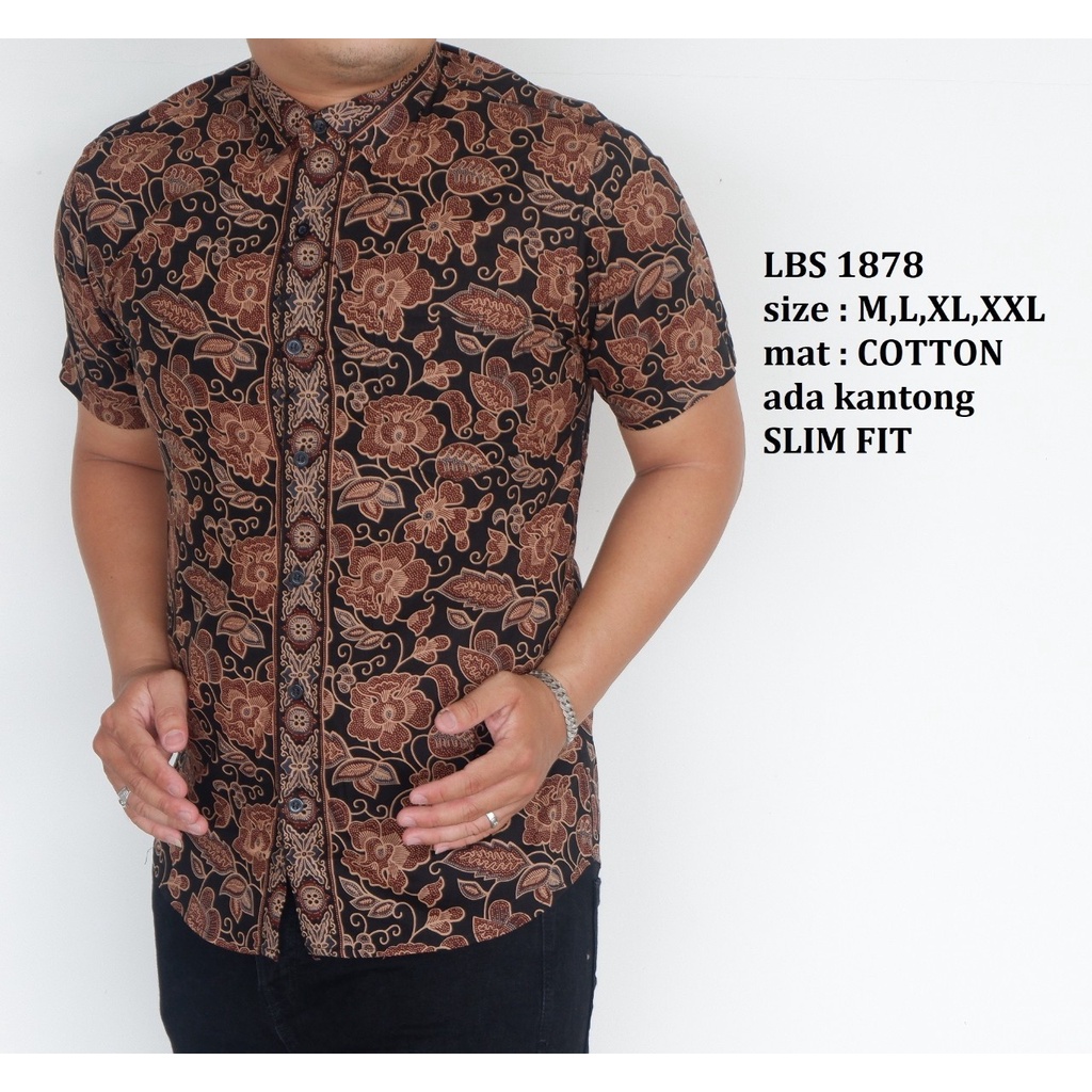 KEMEJA BATIK PRIA SLIM FIT BAJU BATIK PRIA SLIM FIT PREMIUM LBS1878