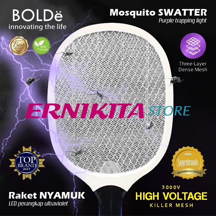 BOLDe SUPER SWATTER 2 IN 1 - Raket Nyamuk Otomatis Smart Wireless