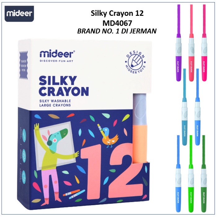 

[COD AKTIF] Mideer Silky Crayon 12 Mainan Edukasi Anak - MD4066