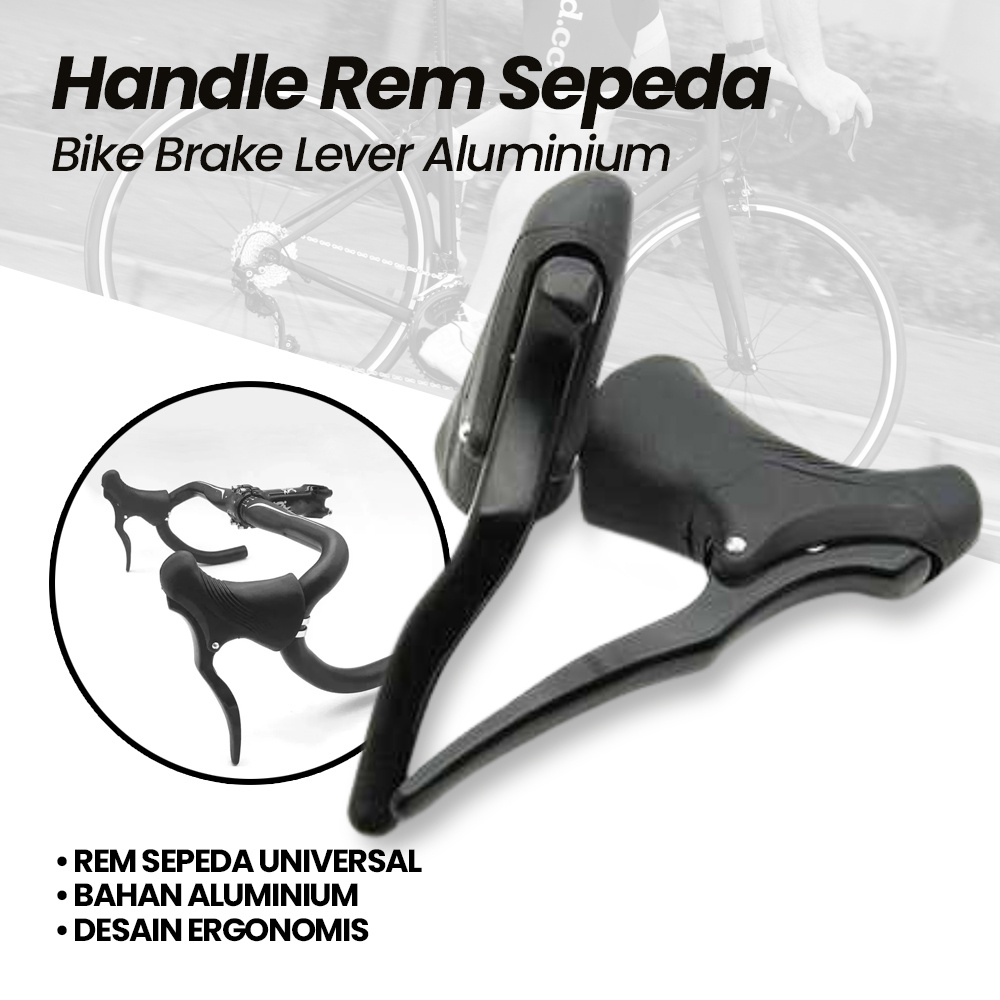 Handle Rem Sepeda OMSEE5BK Aluminium 22.2 - 23.8mm - Black