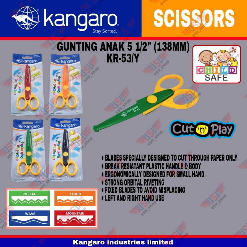 Gunting KERTAS ANAK / Gunting KRAFT / Gunting FOTO 138mm Scissors