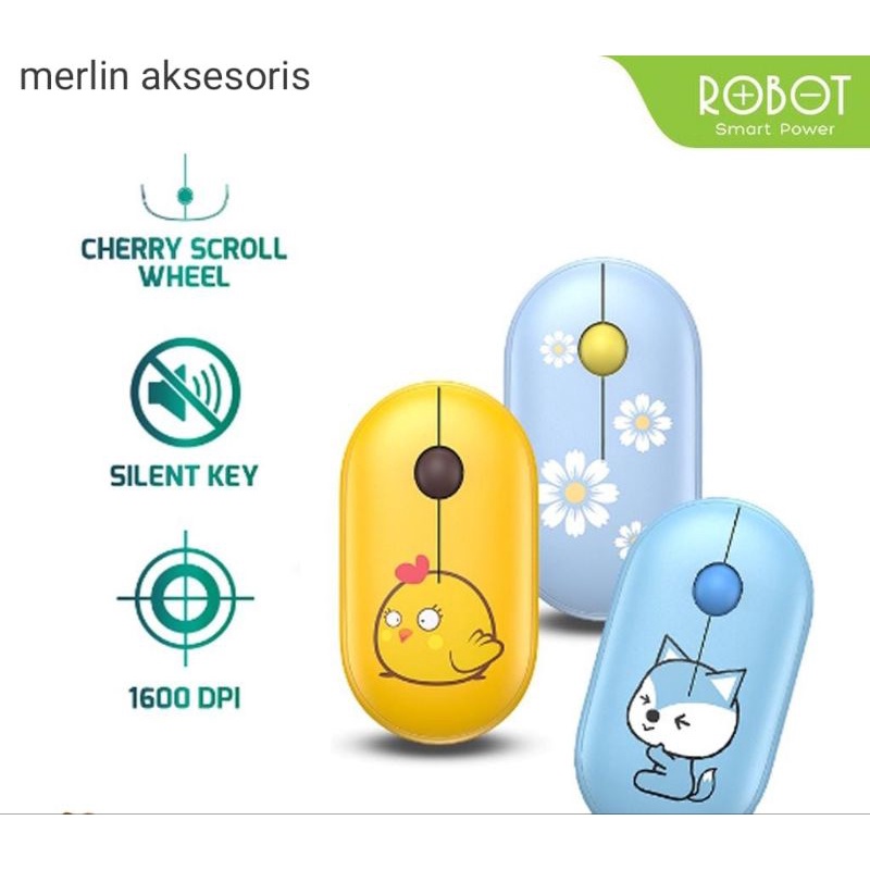 Mouse wireless Robot karakter M230 Stylish 2.4GHz silent optical