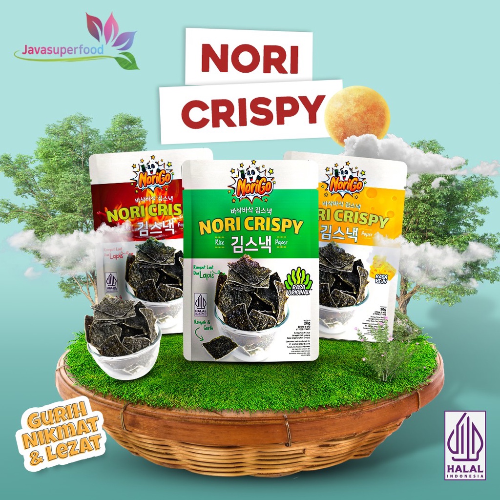 

Nori Crispy Seaweed Snack Rumput Laut Renyah Garing 20Gr