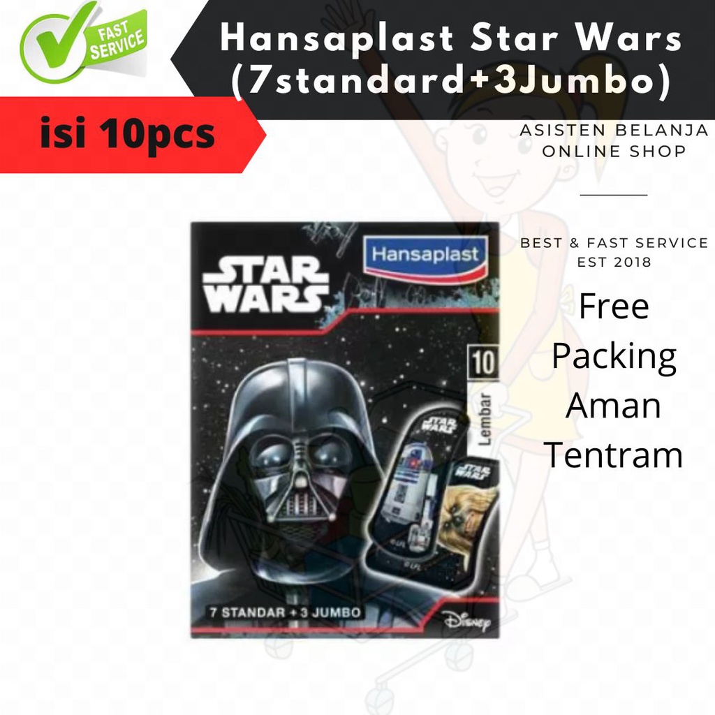 HANSAPLAST Disney Star Wars isi 10 Lembar Plester Kids Karakter Starwar Starwars Plaster Motif