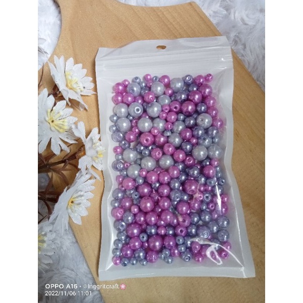 mote mutiara/mutiara berat/(-+270) butir mix ukuran +diamond cangkang 20ss