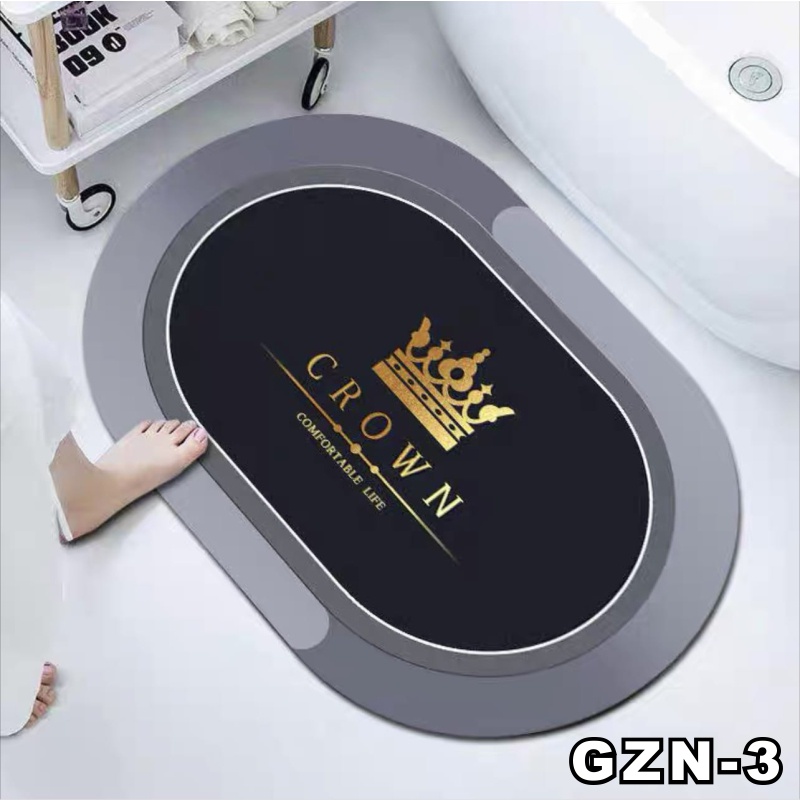 Keset Kaki Kamar Mandi Nyerap Air Anti Bakteri Premium Anti Slip Keset Batu Kamar Mandi motif lucu 2.8 RUMAHDESIGN-GZN-3-3.8