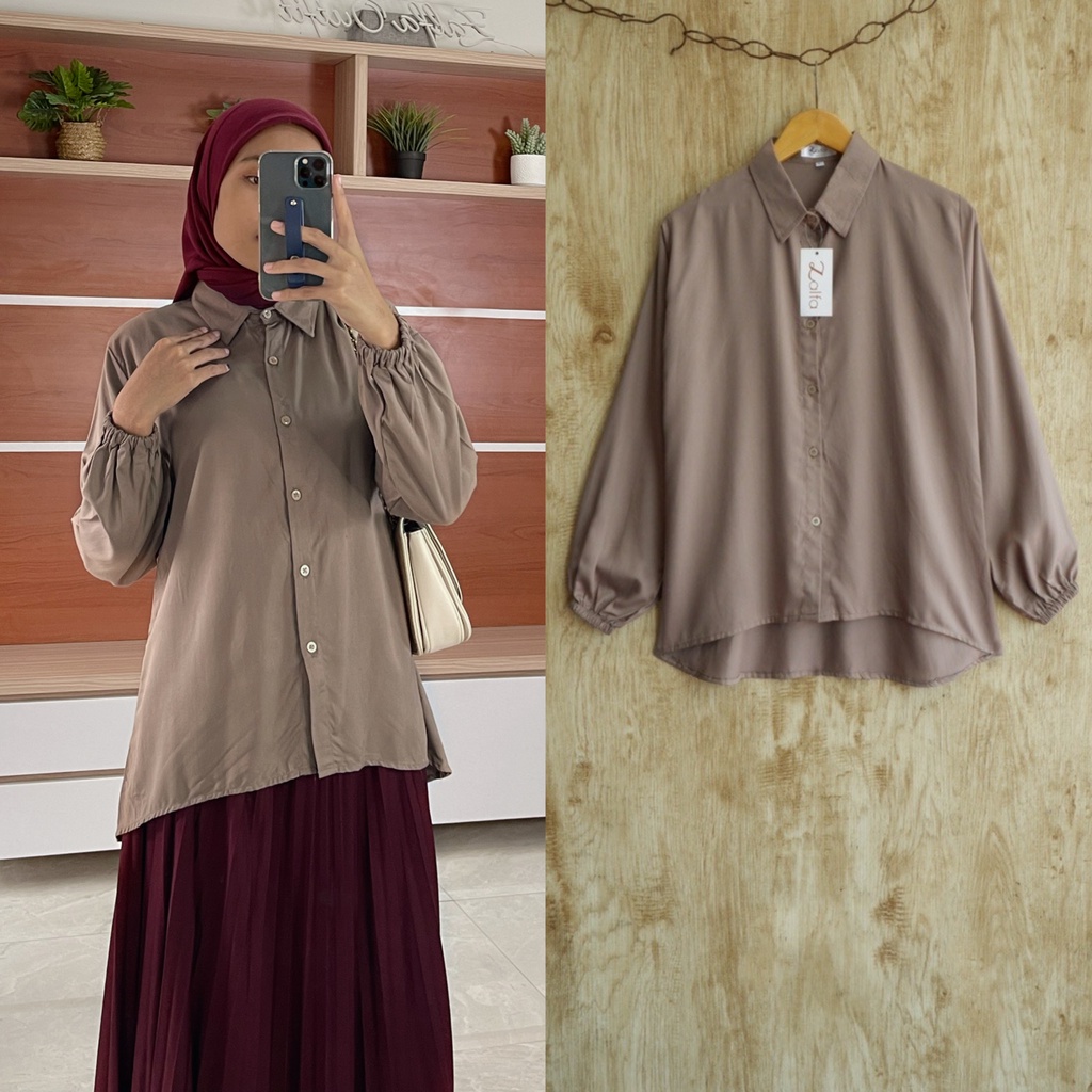 KARINA blouse by ZALFA OUTFIT / blouse polos / kemeja polos / blouse rayon