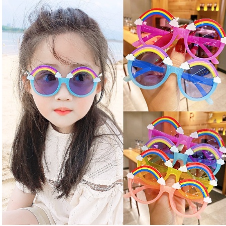 F1039 Kacamata Anak Motif Pelangi / Kacamata Anak Rainbow Awan / Kacamata Anak Korea Style