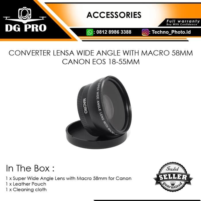 CONVERTER LENSA WIDE ANGLE WITH MACRO 58MM - CANON EOS 18-55MM