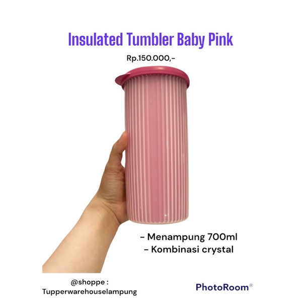 Insulated Tumbler Baby Pink ( Botol / Gelas Minum ) Tupperware