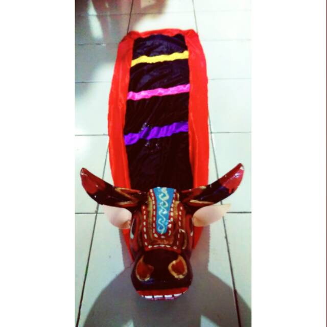 banteng bantengan barongan kayu motif warna / banteng kayu mainan anak / banteng jaranan / bantengan