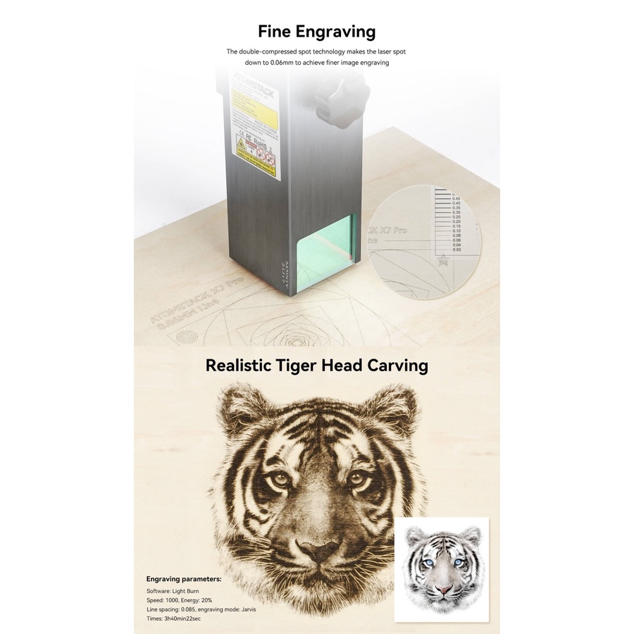 Original Atomstack X7 Pro Laser Engrave Machine High Accuracy 32 Bit