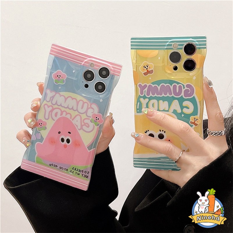 Soft Case Silikon Motif Kartun Warna Permen Untuk iPhone 14 13 12 11 Pro Max X Xr Xs Max 8 7 6 6s Plus SE