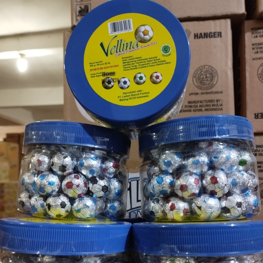 

Vellina coklat compound bentuk bola(toples)300gr