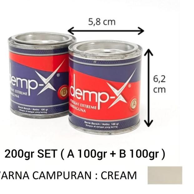 

LEM DEMP-X Perekat Extreme Serbaguna , Lem 2 komponen 200gram set