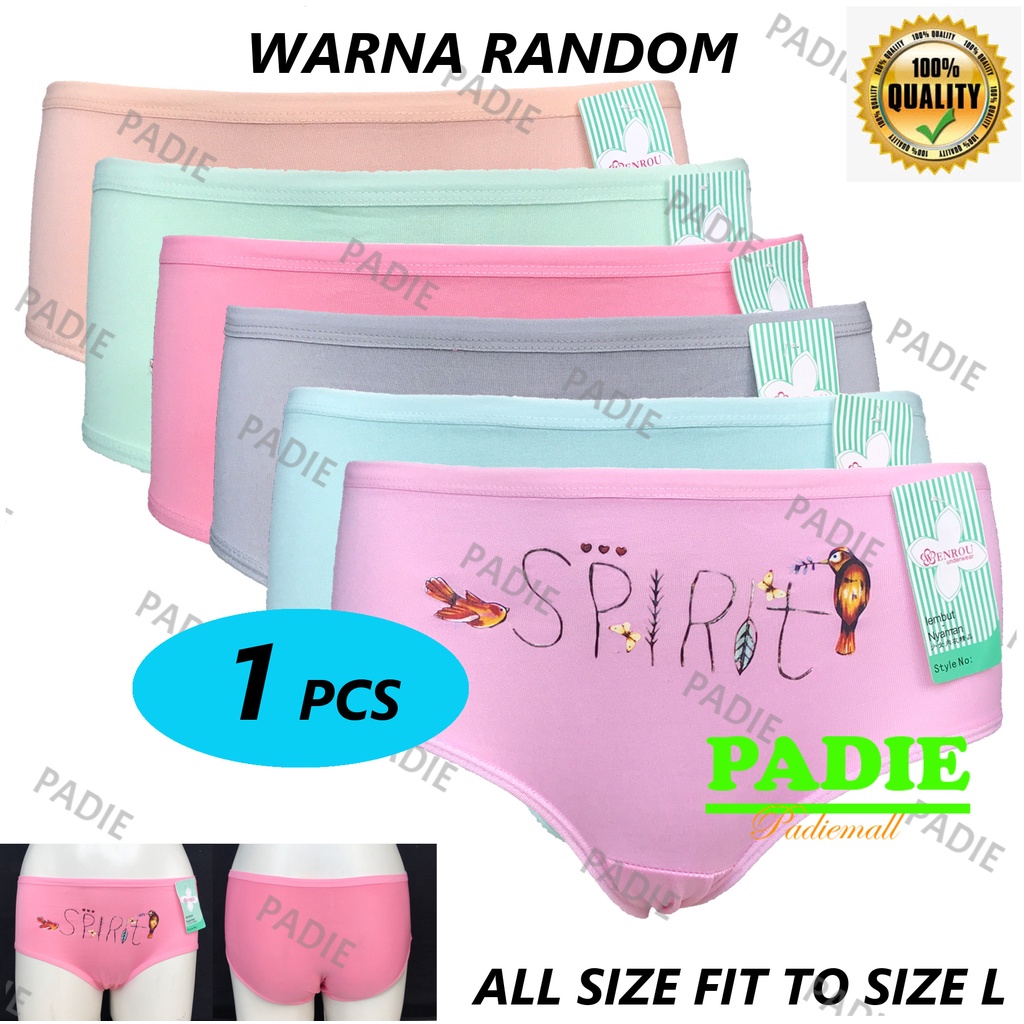 PADIe - 1 PCS Celana Dalam/ CD Wanita Remaja WEN ROU Motif SPIRIT / CD Perempuan Multi Colour ALL SI