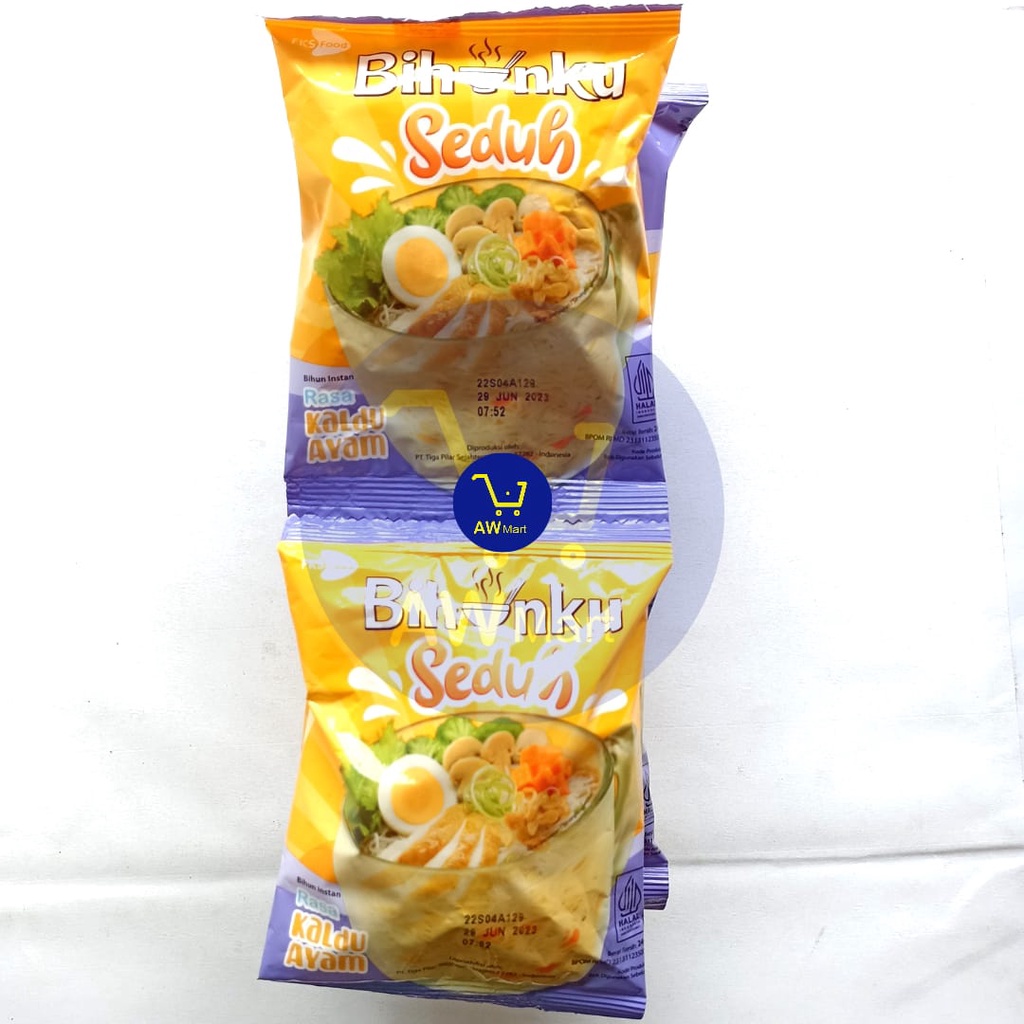 BIHUNKU SEDUH RENCENG RASA SOTO, KALDU AYAM, BASO SAPI ( ISI 10 SACHET X 24 GRAM ) - BIHUN INSTAN RENCENG