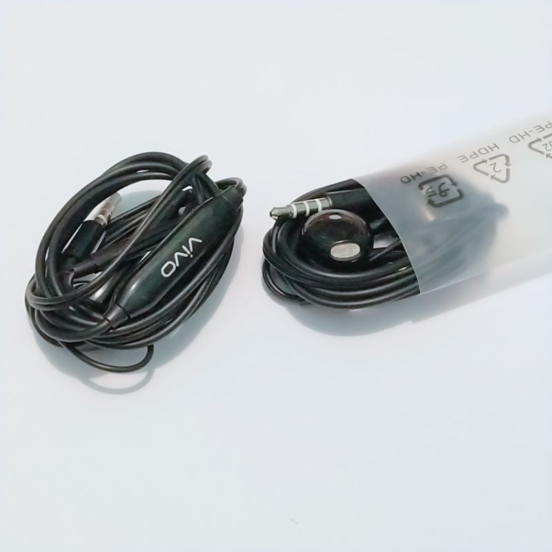 Headset Handsfree Vivo Ori Cabutan Warna Hitam Di Jamin Bass - Earphone In-Ear