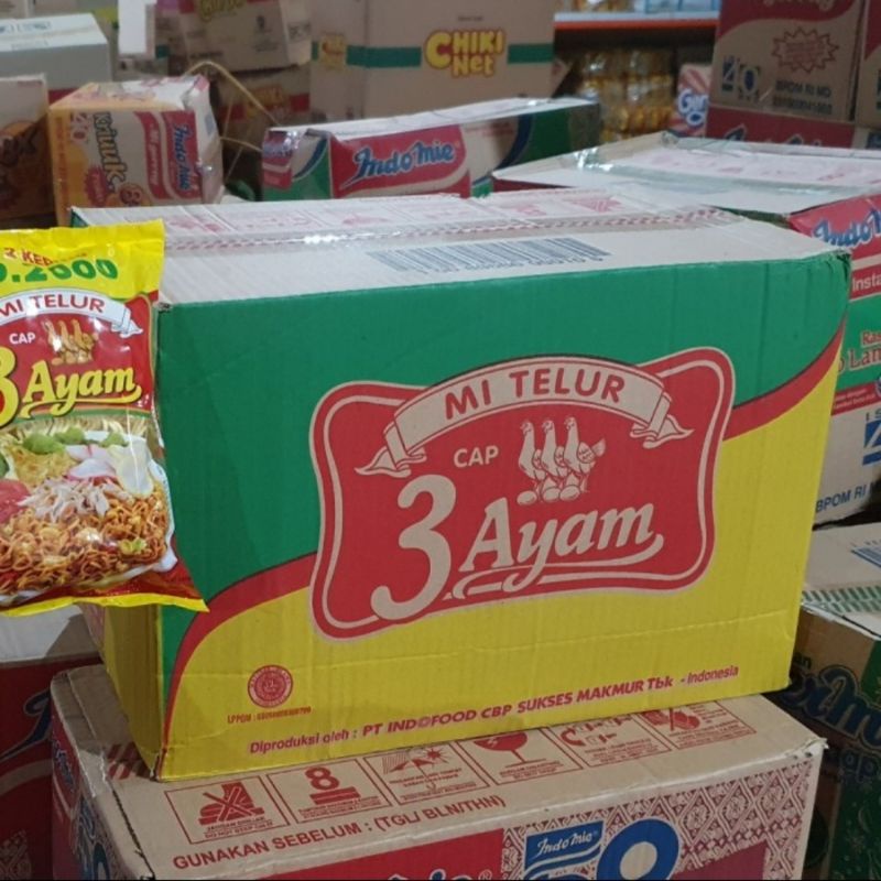 

Mie Telur Cap 3 ayam Murah 1 Kardus isi 24Bungkus