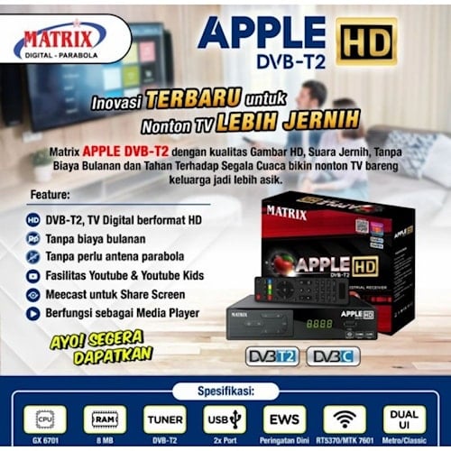 Jual Pengubah Siaran Tv Tabung Menjadi Digital Set Top Box Matrix Dvb