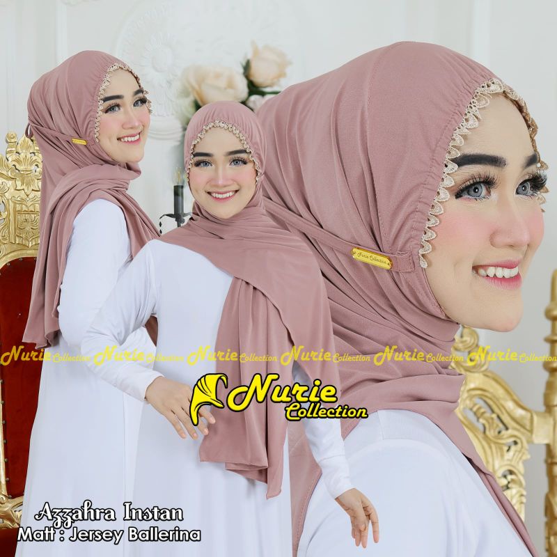 Jilbab Pashmina Instan Azzahra Oval Ori Nurie Hijab