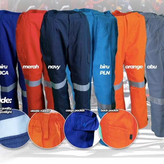 Wearpack safety model celana wearpak Celana Proyek celana bengkel - biru dongker, 30