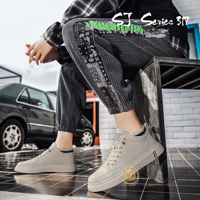 [OOS] Sepatu Sneakers Pria Casual Model Unik Cakep Buat Nongkrong Kualitas Import Premium -317