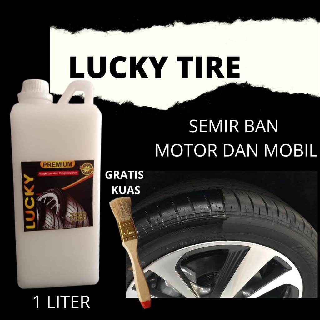 LUCKY SEMIR BAN MOTOR/MOBIL 1 LITER GRATIS KUAS APLIKATOR