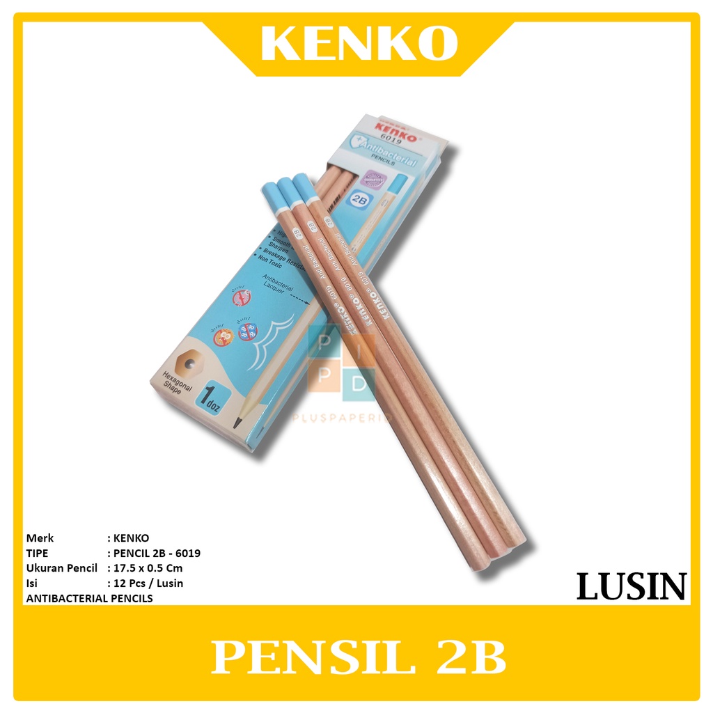 

KENKO - Pencil Kayu 2B - 6019 Antibacterial - Lusin