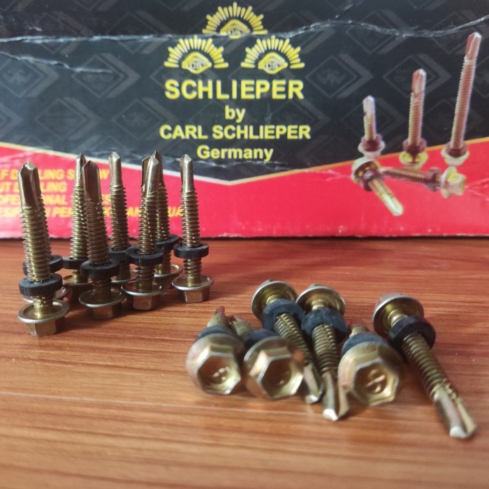 Baut Sekrup Drilling 12 x 40 Carl Schlieper Tjap Mata Kuning SelfScrew