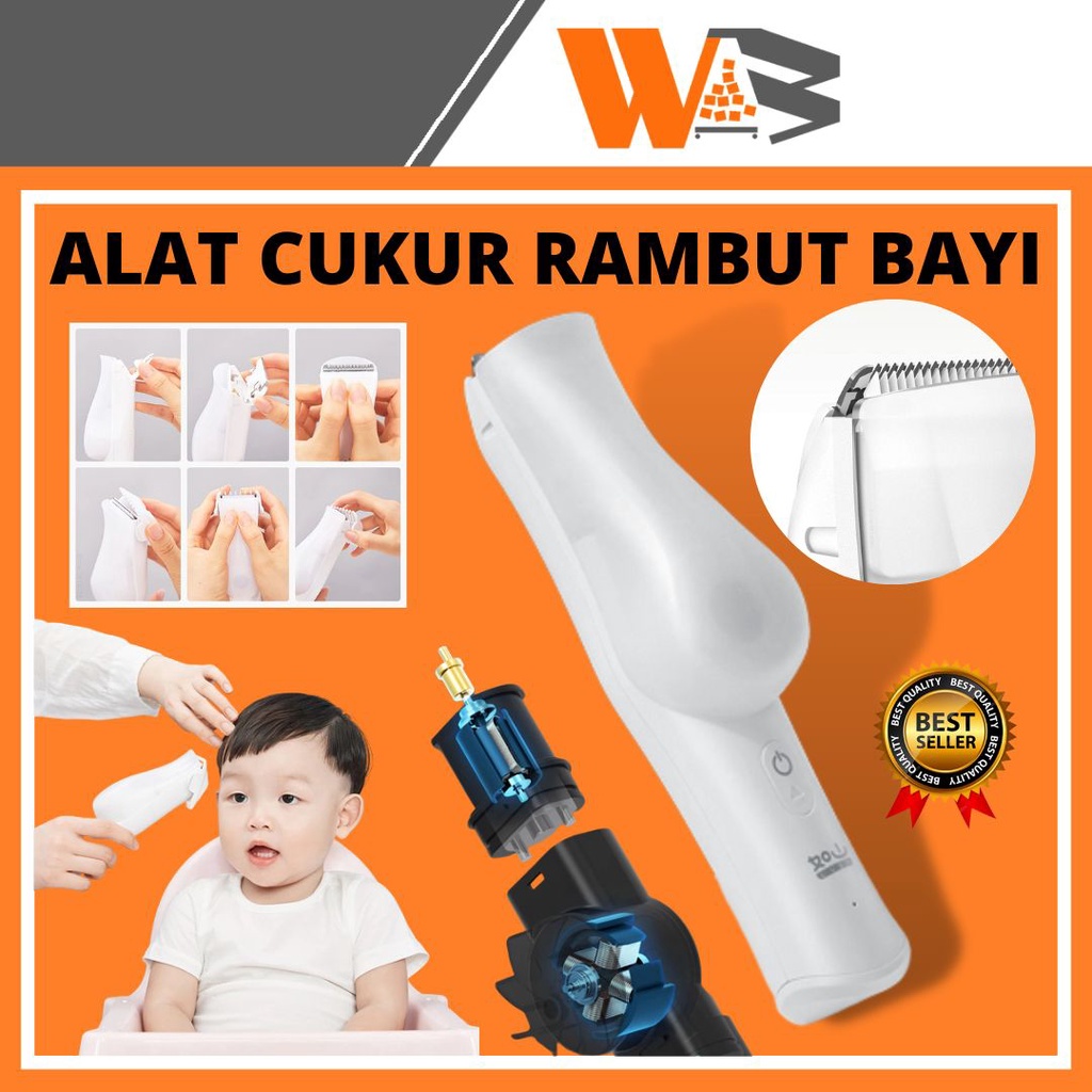 COD Alat Cukur Rambut Elektrik Trimmer Anak Bayi Mesin Cukur Pencukur Rambut Vacum Baby Clipper Electric