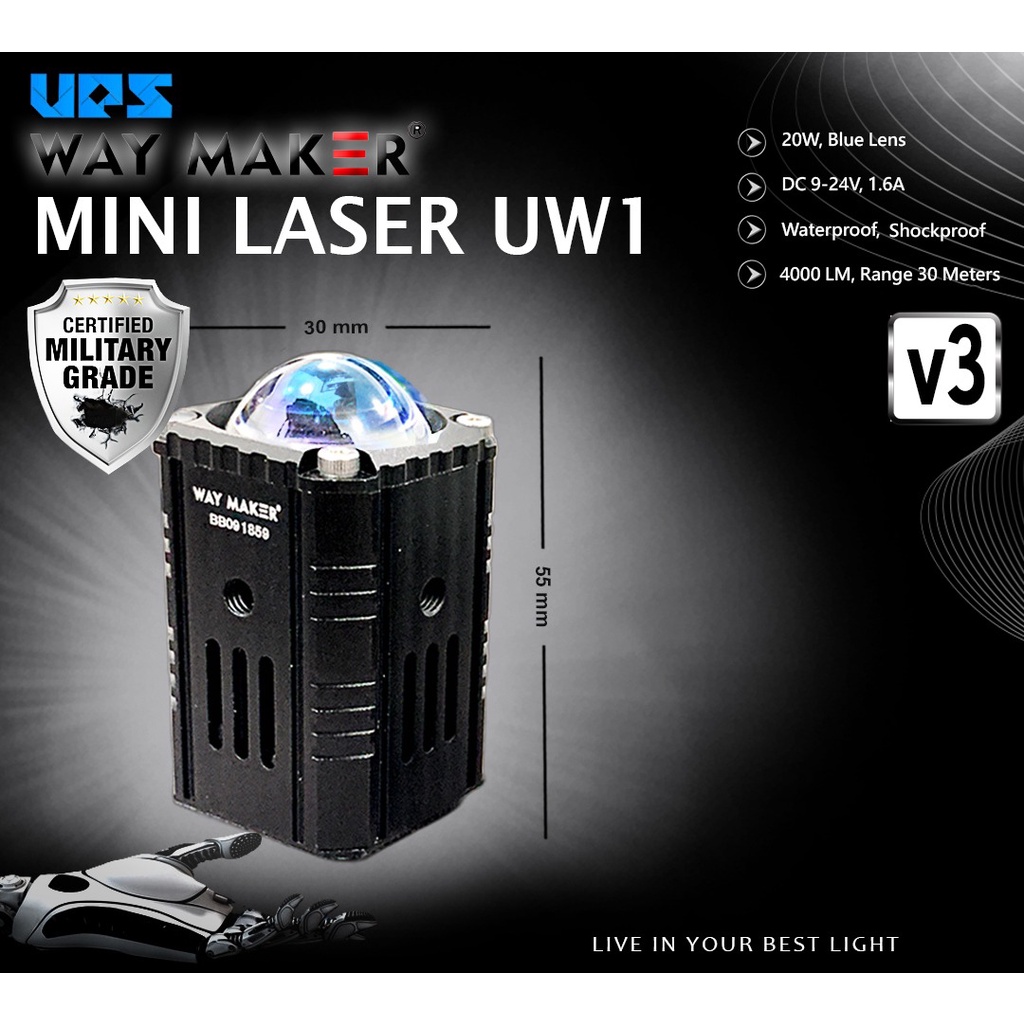 Mini Laser Way Maker Militay Grade 20 W Merk UPS