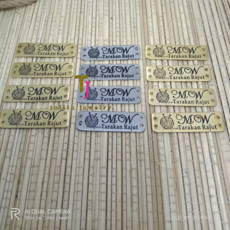 label tas rajut label plat tulisan arab