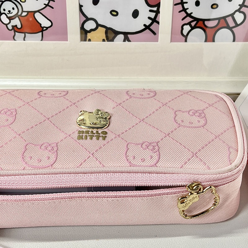 ❀Sera Sanrio helloKitty cat tempat pensil kapasitas super besar gadis lucu hati penyimpanan nilai tinggi tempat pensil