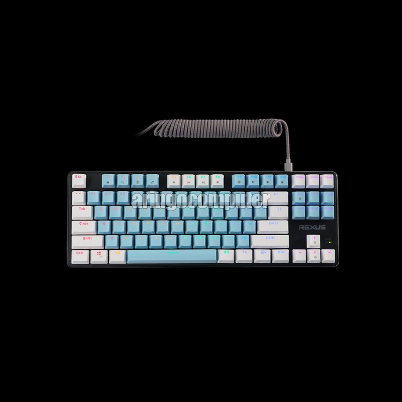 Keyboard Rexus GAMING MECHANICAL MX5.2 BLUE-WHITE 02 KEYCAPS BLUE SWITCH