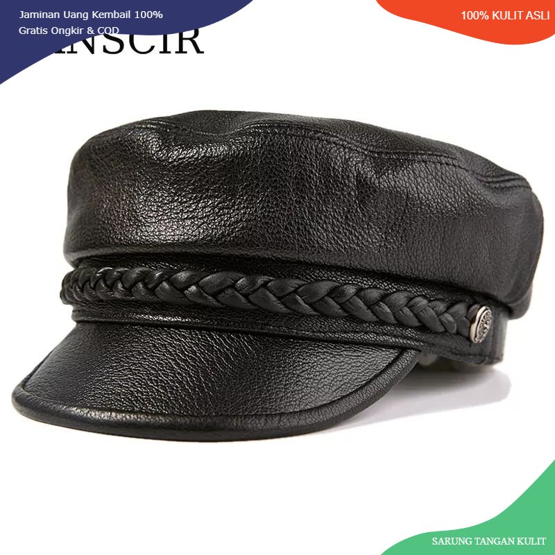 Topi kulit/ topi kulit pria 100% original dari kulit domba Garut kualitas super /Topi kulit asli
