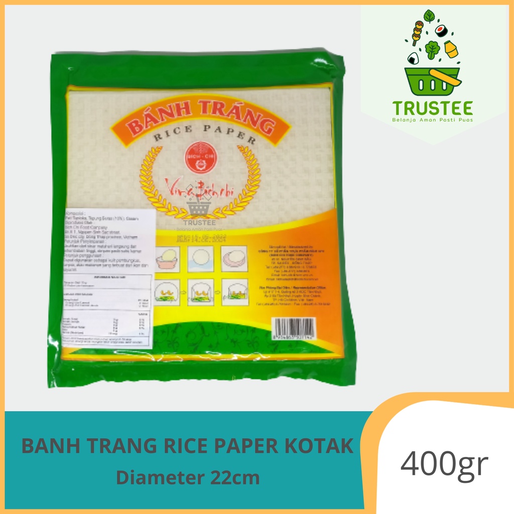 Banh Trang Vietnam Rice Paper 22cm 400gr KOTAK Kulit Lumpia Vietnam - Spring Roll - Salad Wrap