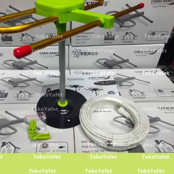Antena TV Digital Indoor Outdoor VENUS Cabe Rawit 2 (dua) Output