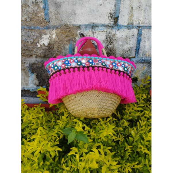 tas mendong bulu rumbai ,tas etnik bali