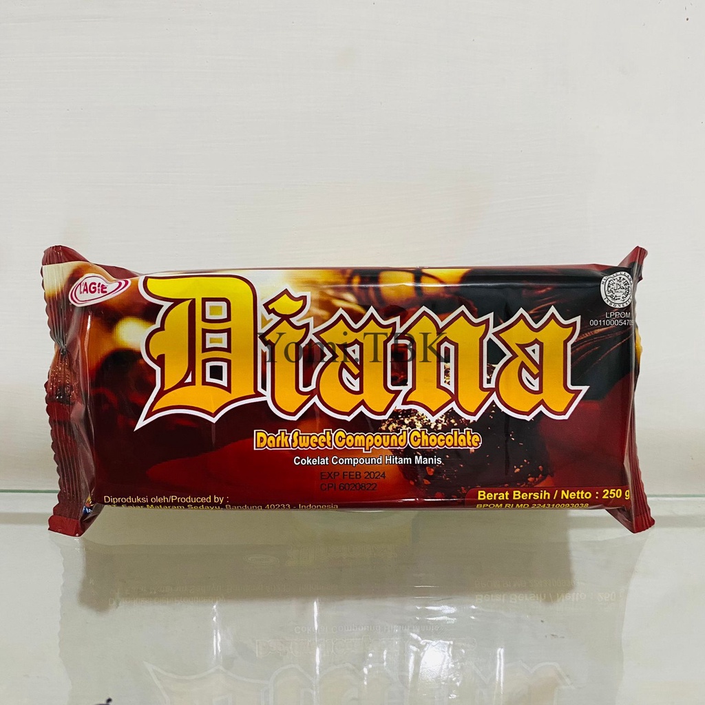 

L'AGIE Diana Dark Compound Chocolate/Dark Sweet Compound/Coklat Batangan/DCC - 250gr