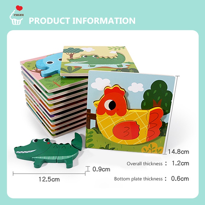 3D Puzzle Bilingual English Chinese | Matching Chunky Puzzle | Wooden Puzzle Kayu | Puzzle Timbul Tebal | Puzzle Hewan Binatang Kendaraan Transportasi | Mainan Edukatif Edukasi Anak Balita Bayi Inggris Mandarin