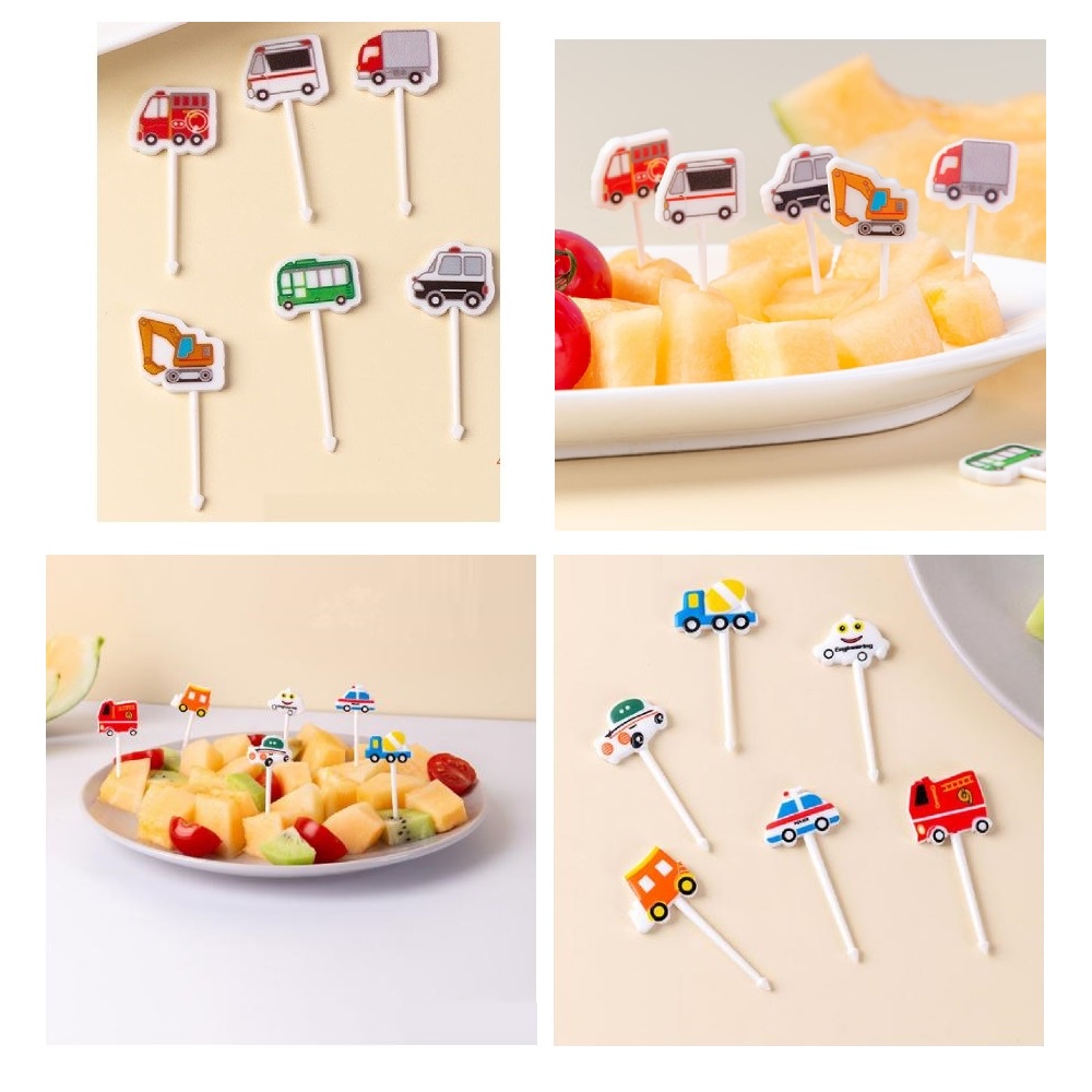 [DEASTORE] GARPU BUAH MODEL CAR - MINIATUR MOBIL / DESSERT FORK EYE / GARPU ANAK / HIASAN BEKAL MAKAN ANAK / TUSUKAN BENTO BUAH / CHILDREN FRUIT FORK DECORATION DESSERT TOOTHPICKS