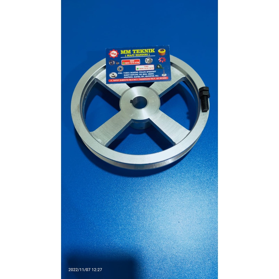 Pully B1 x 7 inchi AS 0, 10, 12, 14, 15, 16, 17, 18, 19, 20, 22, 24, 25, 1&quot;, 28, 30, 32 mm Alumunium Poli Pulley Puli All B1x7&quot; B1x7 B1 x 7&quot; B 1x7&quot; 1x7 lobang lubang Pulli B1-7&quot; B1-7