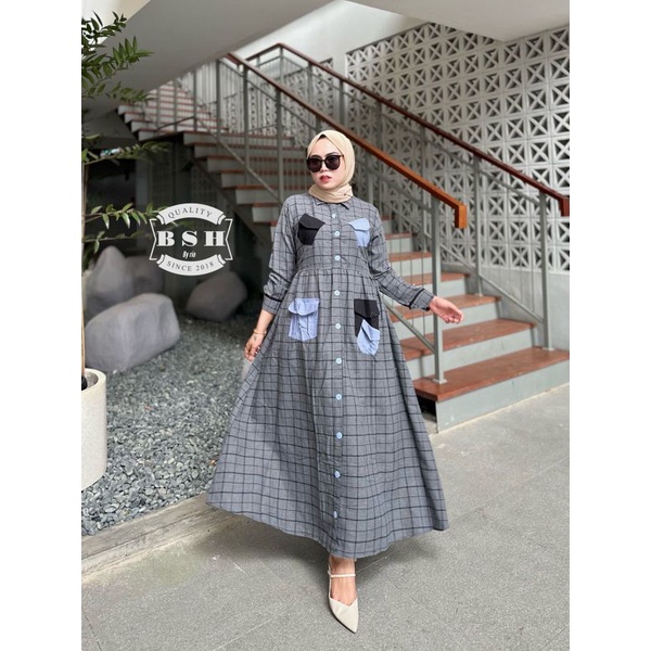 momo dress by bsh - gamis termurah