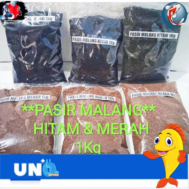 Pasir Malang / PASIRMALANG Aquarium Aquascape dan Media Tanam Repack 1Kg(Hitam&amp;Merah)MURMER