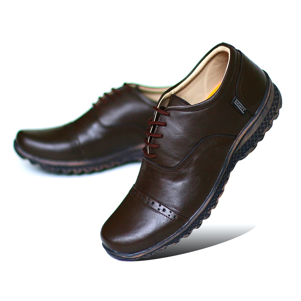 BURAY X SEPATU FORMAL PANTOFEL KULIT PRIA ASLI CASUAL KERJA KANTOR ORIGINAL BLACK BROWN FASHION TRANDY MURAH - Sepatu Pantofel Pria Resmi Oxford Tali Hitam Casual Formal Kuliah Kondangan Kerja Guru